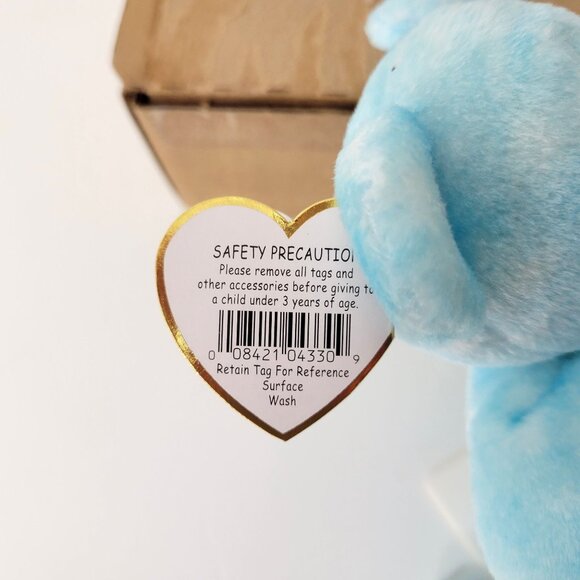 Ty Beanie Babies 2000 Thank You Bear Blue Retailer Exclusive W/ Original Tags & - Picture 5 of 8
